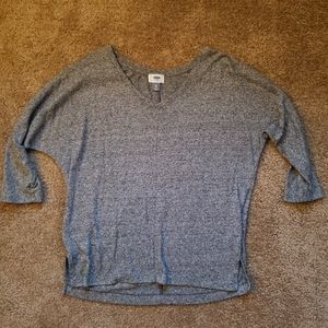 Old Navy Marbled Half-Sleeve V-Neck Sweater